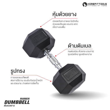 ดัมเบลยางเหลี่ยม HOMEFITTOOLS 30 KG 1 คู่_3